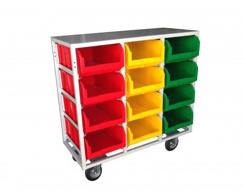 Стеллаж с направляющими Стелла-техник V4-12-200-К мобильный, односторонний, 12 ячеек, грузоподъемность до 500кг