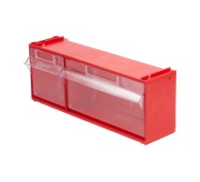Короб откидной Стелла-техник F-300-2 , 300х96х112мм, красный, прозрачный