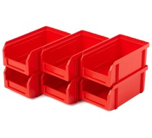 Пластиковый ящик Стелла-техник V-1-К6-красный , 180х200х140мм, комплект 6 штук