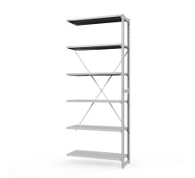 Секция приставная стеллажа металлического ТСУ Универсал, 3000x760x500 мм. Полки: метал. усил. 6 шт.