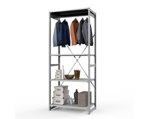 Стеллаж металлический ТСУ Универсал, 2500x1060x600 мм.Штанги: 1шт. Полки: метал. 4 шт.