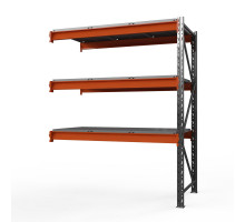 Секция приставная стеллажа металлического Оптима, 2500x1530x785 мм. Ярусы: 3 шт. метал.