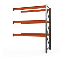 Секция приставная стеллажа металлического Оптима, 3500x1530x785 мм. Ярусы: 3 шт. без настила