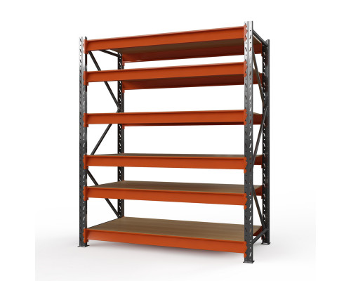 Стеллаж металлический Оптима, 3500x2500x785 мм. Ярусы: 6 шт. фанера