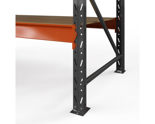 Стеллаж металлический Оптима, 2000x1250x785 мм. Ярусы: 3 шт. фанера