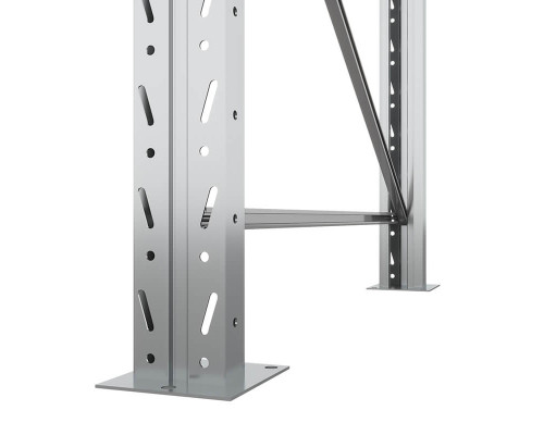 Секция приставная стеллажа металлического паллетного (2000х1800х1100 мм), 1 ярус