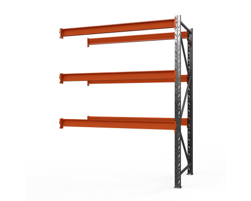 Секция приставная стеллажа металлического Оптима, 2000x1530x785 мм. Ярусы: 3 шт. без настила