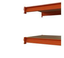 Секция приставная стеллажа металлического Оптима, 3500x1530x785 мм. Ярусы: 6 шт. фанера