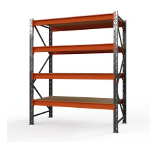 Стеллаж металлический Оптима, 2500x1530x785 мм. Ярусы: 4 шт. фанера