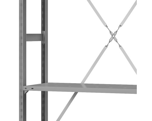 Стеллаж металлический ТСУ Универсал, 3000x1060x800 мм. Полки: метал. перф. усил. 6 шт.